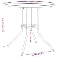 Terrastafel rond 80x72,5 cm gepoedercoat staal antracietkleur - thumbnail