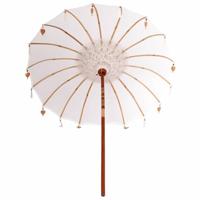 Parasol Crme x 250 cm Katoen en massief hout - thumbnail