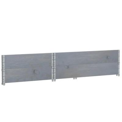 VidaXL Palletopzetranden 2 st 120x80 cm massief grenenhout grijs