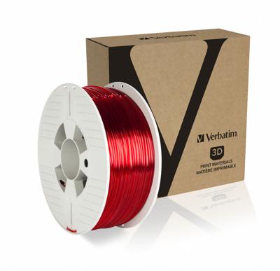 Verbatim 55062 55062 Filament PETG 2.85 mm 1 kg Rood (transparant) 1 stuk(s) Verbatim 55062 55062 Filament PETG 2.85 mm 1 kg Rood (transparant) 1 stuk(s)
