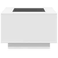 Salontafel met LED 60x60x40 cm bewerkt hout wit - thumbnail
