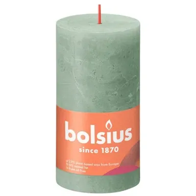 Bolsius stompkaars rustiek shine 6.8x13cm jade green