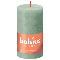 Bolsius stompkaars rustiek shine 6.8x13cm jade green - thumbnail