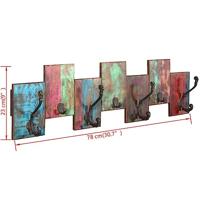 Kapstok met 7 haken massief gerecycled hout - thumbnail