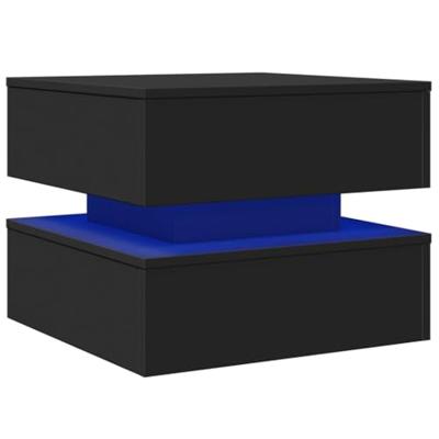 Salontafel met LED-verlichting 50x50x40 cm zwart