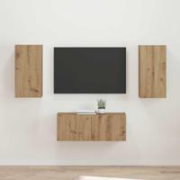 Tv-meubelset Wandgemonteerd 2 pcs Artisan Eiken Bewerkt hout - thumbnail