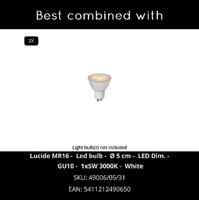 Lucide ZARO - Wandspot / Wandlamp Binnen/Buiten - 2xGU10 - IP65 - Wit - thumbnail