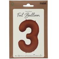 Folieballon Cijfer 3 Bruin Mat (86cm) - thumbnail
