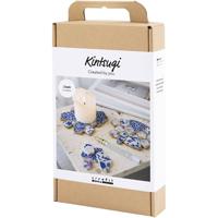 Creativ Company Hobbyset kintsugi, onderzetter, blauw, goud, lichtrood, wit, 1 doos - thumbnail