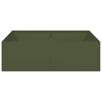 Plantenbak 100x100x30 cm staal olijfgroen