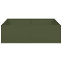 Plantenbak 100x100x30 cm staal olijfgroen - thumbnail