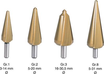 Rotec HSS conische plaatboren S.P. Nr.3 16,0-30,5 TIN - 4201003 - 420.1003