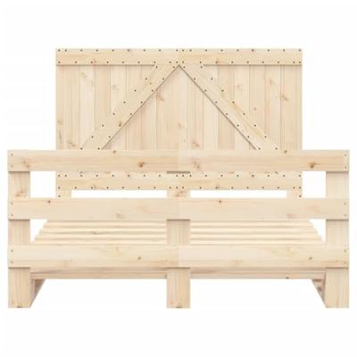 Bedframe met hoofdbord massief grenenhout wit 140x200 cm Bedframe met hoofdbord massief grenenhout wit 140x200 cm