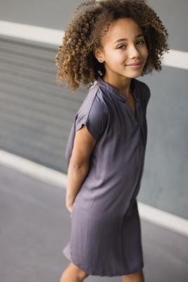 LEVV Meisjes jurk - Mariska - Staal grijs