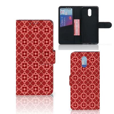 Nokia 2.3 | Telefoon Hoesje | Batik Rood | Portemonnee hoesje Nokia 2.3 | Telefoon Hoesje | Batik Rood | Portemonnee hoesje