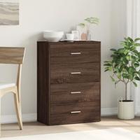 Dressoir 60x31x84 cm bewerkt hout bruin eikenkleur - thumbnail