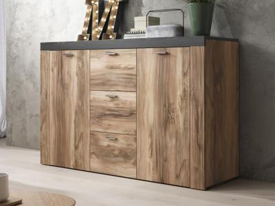 Commode ARMY 2 deuren 3 lades walnoot Commode ARMY 2 deuren 3 lades walnoot