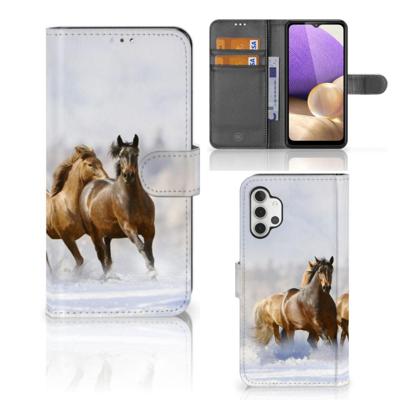 Samsung Galaxy A32 4G | Telefoonhoesje | Met pasjeshouder | Paarden