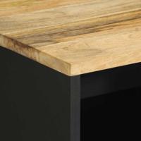 Nachtkastje 50x33x62 cm massief ruw mangohout zwart - thumbnail