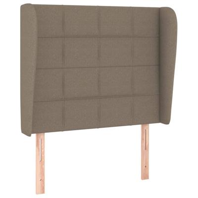Hoofdbord met randen 83x23x118/128 cm stof taupe