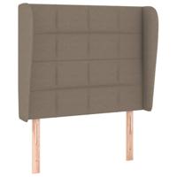 Hoofdbord met randen 83x23x118/128 cm stof taupe - thumbnail