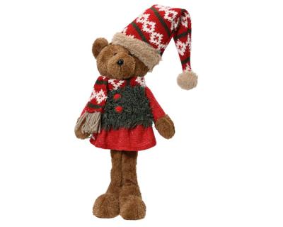 Beer polyester l17b10h35 cm bruin kerst Decoris - Decoris