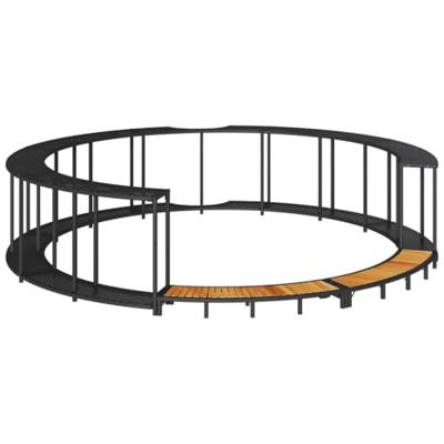 VidaXL Hottub surround opbergruimte houten opstapje poly rattan zwart VidaXL Hottub surround opbergruimte houten opstapje poly rattan zwart