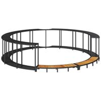 Hottub Surround opbergruimte houten opstapje poly rattan zwart - thumbnail