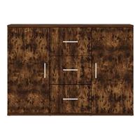 Dressoir 91x29,5x65 cm bewerkt hout gerookt eikenkleurig - thumbnail