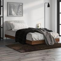 Bedframe bewerkt hout bruineikenkleurig 90x200 cm - thumbnail