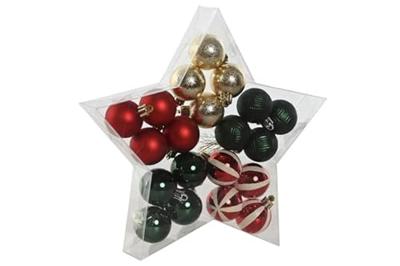 Kerstballen Home ESPRIT Rood Groen Polyethyleen 27 x 4 x 26 cm (20 Onderdelen)