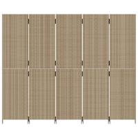 Kamerscherm 5 panelen poly rattan beige - thumbnail
