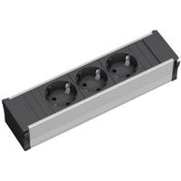 Bachmann 333.1007 Stekkerdoos zonder schakelaar Aluminium, Zwart Randaarde stekker - thumbnail