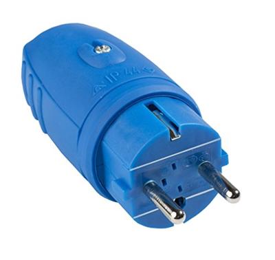 AS Schwabe 62401 Stekker met randaarde Rubber 230 V Blauw IP44