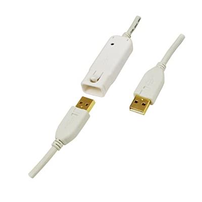 LogiLink USB-kabel USB 2.0 USB-A stekker, USB-A bus 12.00 m Wit Vergulde steekcontacten, UL gecertificeerd UA0092