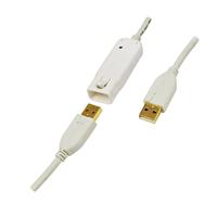 LogiLink USB-kabel USB 2.0 USB-A stekker, USB-A bus 12.00 m Wit Vergulde steekcontacten, UL gecertificeerd UA0092 - thumbnail