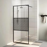 Inloopdouchewand 80x195 cm ESG-glas transparant en zwart - thumbnail