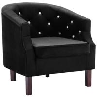 Fauteuil fluweel zwart - thumbnail