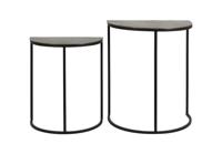 Light & Living Bijzettafel 'Peto' Set van 2 stuks 40x23x49+, ruw antiek brons-m - thumbnail