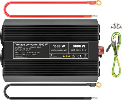 Goobay SPW IT Omvormer 1500 W 12 V/DC - 230 V/AC, 5 V/DC