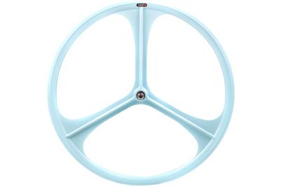 Teny Rim Tri Spoke Fixed Gear Voorwiel - Sky Blauw Teny Rim Tri Spoke Fixed Gear Voorwiel - Sky Blauw