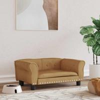 Hondenmand 70x45x30 cm fluweel bruin - thumbnail