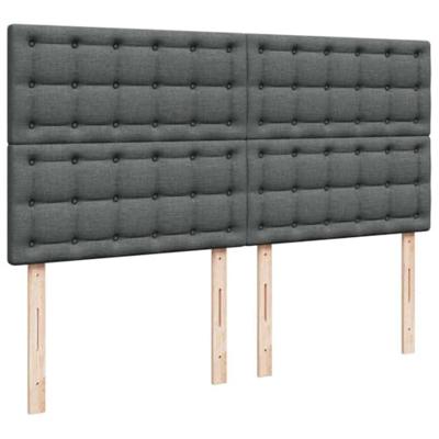 Ottoman bed met matrassen 200x200cm stof donkergrijs Ottoman bed met matrassen 200x200cm stof donkergrijs