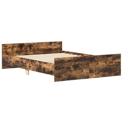 Bedframe met hoofd- en voeteneinde gerookt eiken 135x190 cm