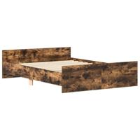 Bedframe met hoofd- en voeteneinde gerookt eiken 135x190 cm - thumbnail