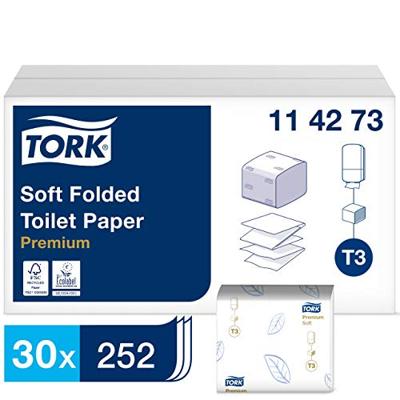 Toiletpapier Tork T3 Premium gevouwen 2-laags 110x190mm wit 114273