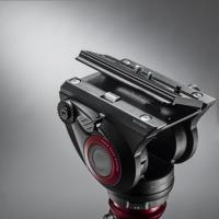 Manfrotto MVH500AH, lichtgewicht vloeistofvideokop met platte basis, schuifplaat voor snelle camera-aansluiting, ondersteunt meerdere statieven - thumbnail