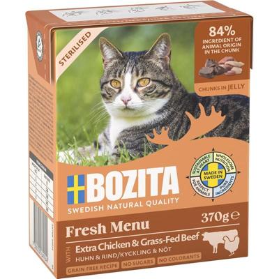 BOZITA Fresh Menu Sterilised Extra Chicken with beef - nat kattenvoer - 370g