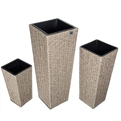 Casaria Bloempotten - 3 stuks - Polyrattan Casaria Bloempotten - 3 stuks - Polyrattan