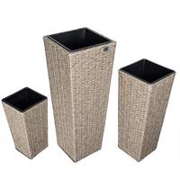 Casaria Bloempotten - 3 stuks - Polyrattan - thumbnail